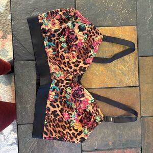 Floral Leopard Print Women's bra
